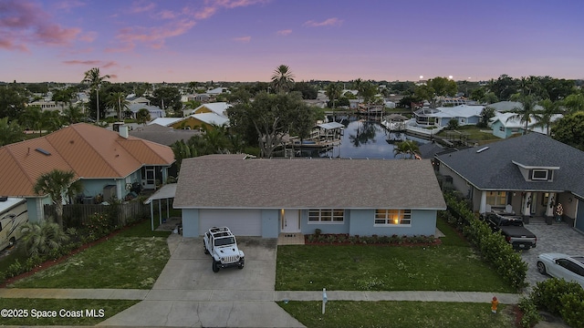 drone / aerial view with a residential view