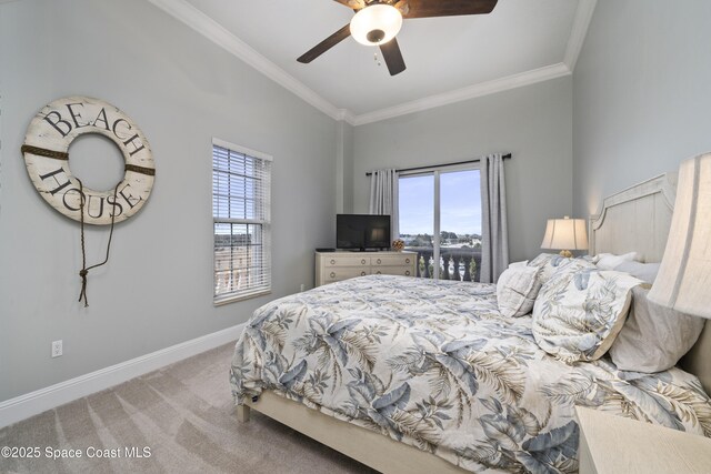 4955 Dixie Hwy NE Unit 801, Palm Bay, FL 32905 - bedroom featuring multiple windows, baseboards, carpet, and crown molding