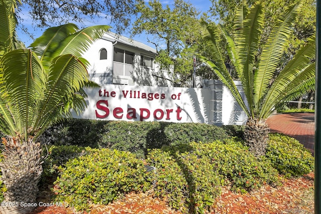 view of community sign