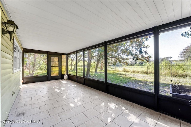 view of unfurnished sunroom