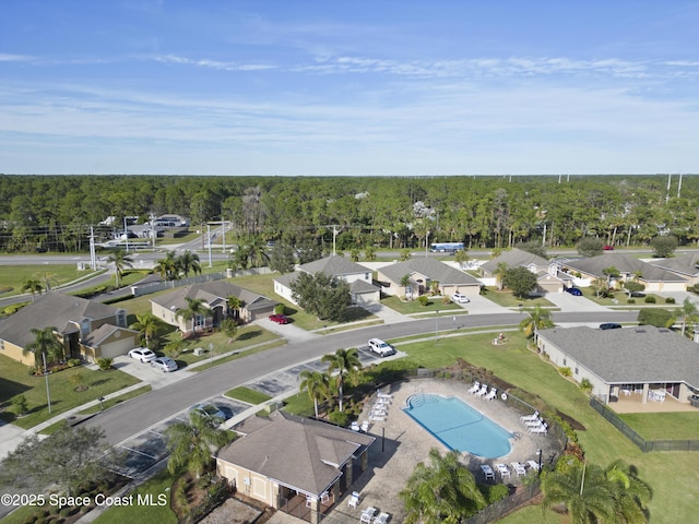 bird's eye view with a residential view