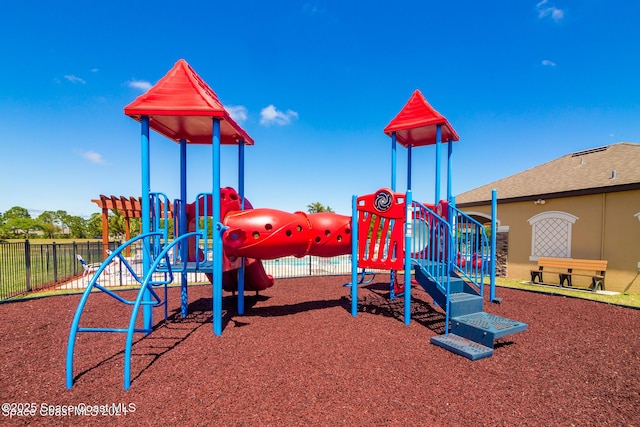 community play area featuring fence