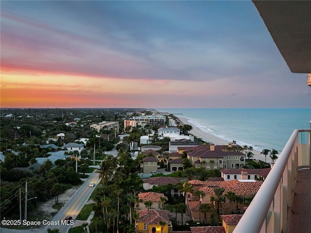 exterior space with a view of the beach