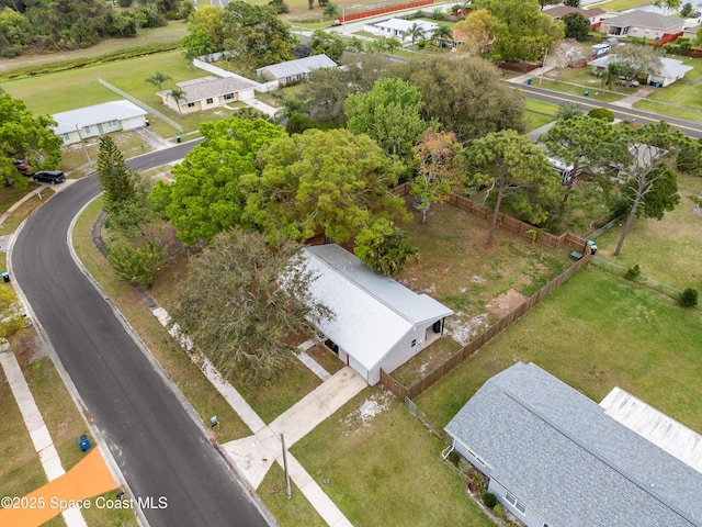 aerial view with a residential view