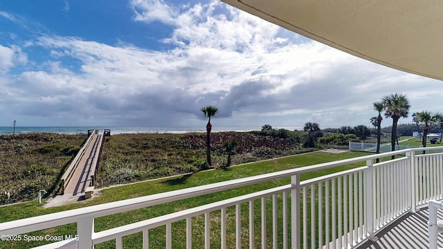 balcony with a water view