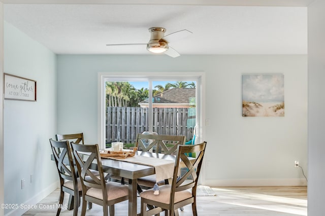 122 Poinsetta St, Indialantic, FL 32903 - dining space featuring ceiling fan and light wood-style floors