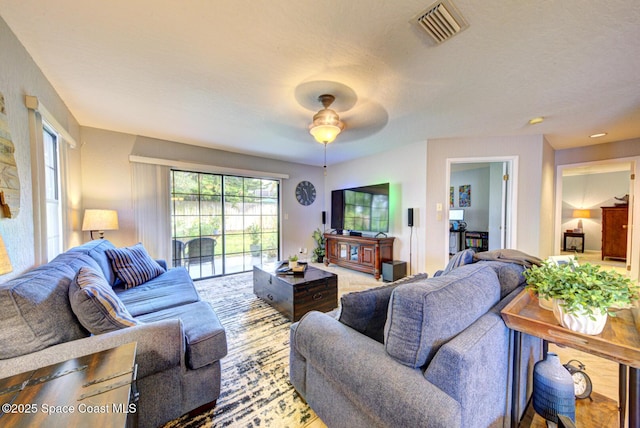 living room with visible vents