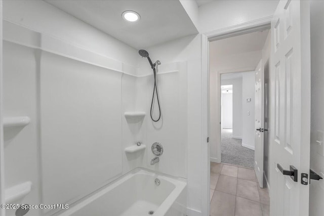 bathroom featuring shower / bathing tub combination and tile patterned floors