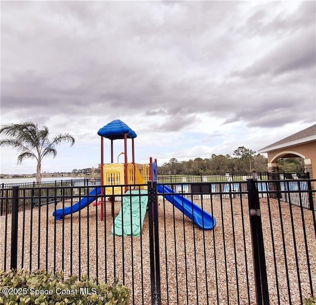 community play area featuring fence