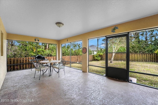 view of unfurnished sunroom