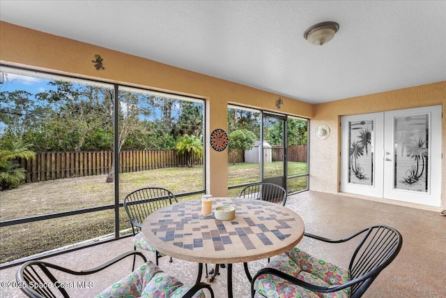 view of sunroom