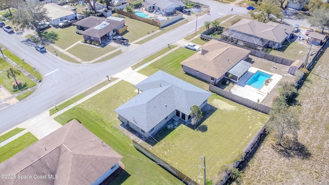 aerial view with a residential view