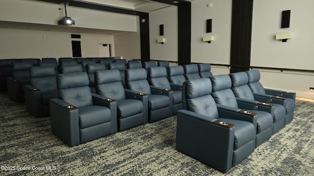 view of carpeted cinema room