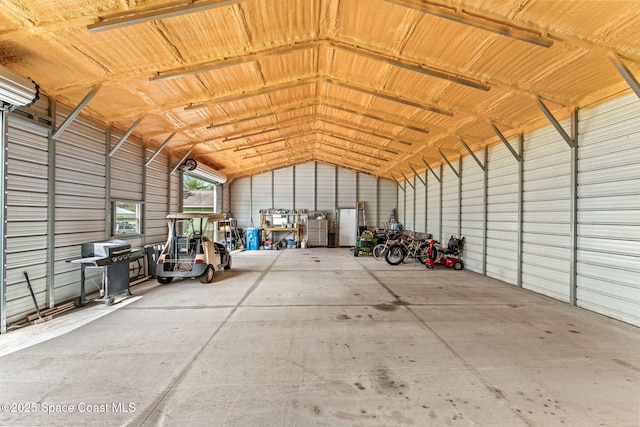 interior space with metal wall