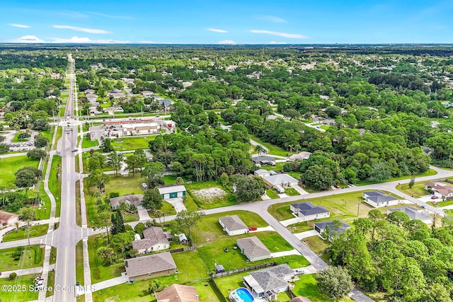 aerial view with a residential view