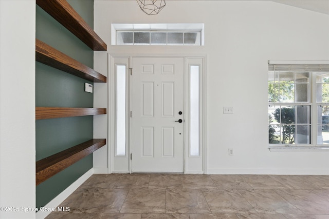 entryway with visible vents and baseboards