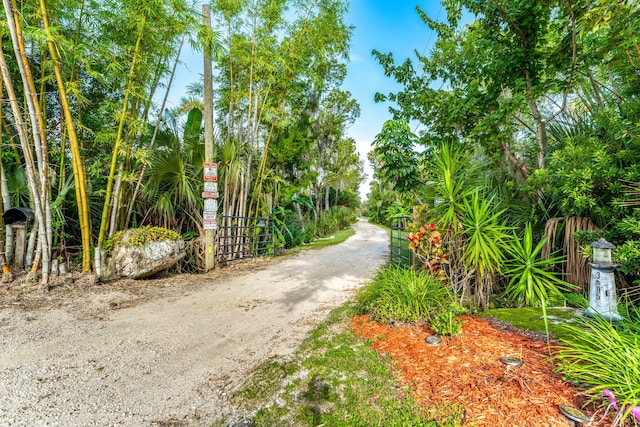 view of street with a gated entry