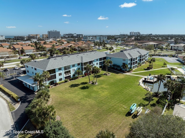 drone / aerial view featuring a view of city