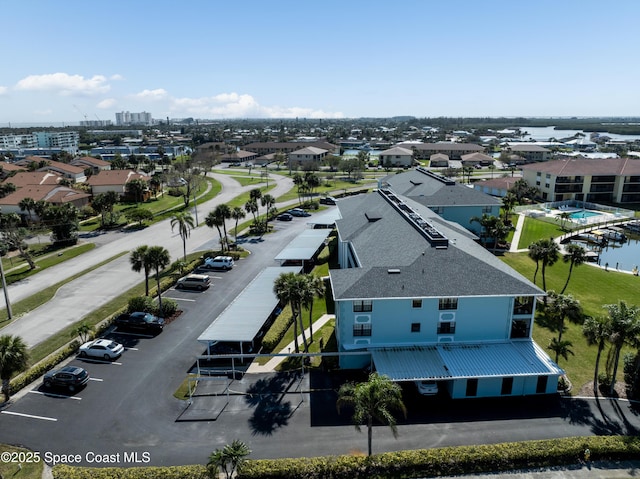 aerial view with a residential view