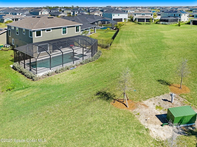 aerial view featuring a residential view