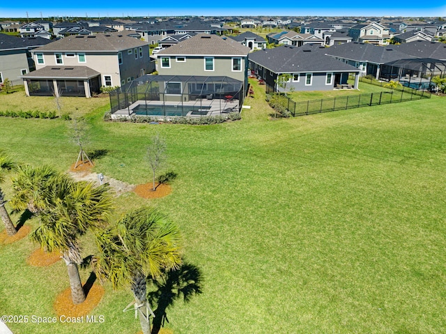 drone / aerial view featuring a residential view