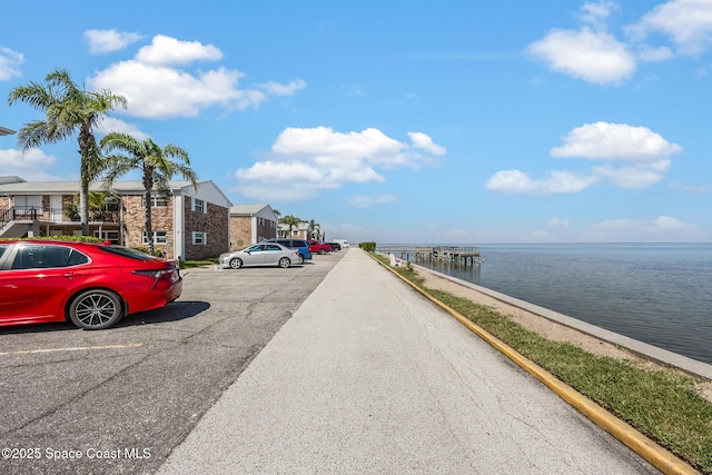 view of street featuring a water view