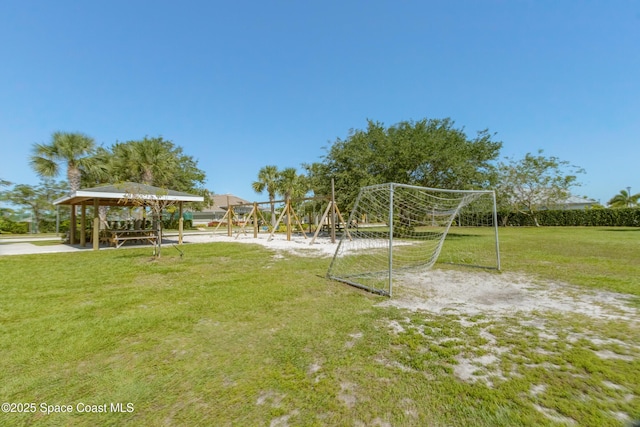 communal playground with a gazebo