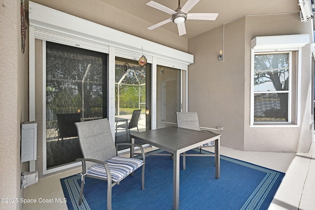 view of patio / terrace with a ceiling fan