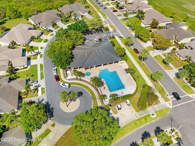 aerial view featuring a residential view