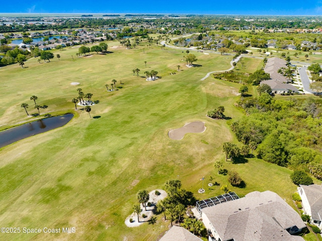 bird's eye view featuring a residential view and view of golf course