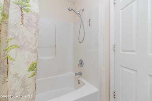 full bathroom featuring bathtub / shower combination