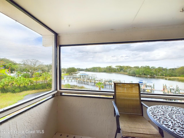 balcony with a water view