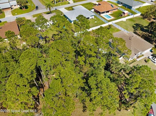 bird's eye view with a residential view