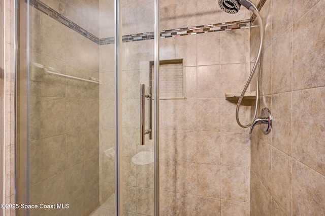 interior details with a stall shower