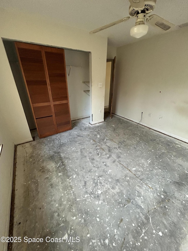 unfurnished bedroom with a closet