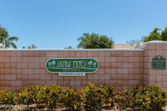 view of community sign