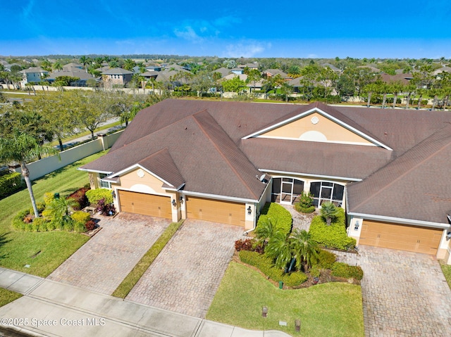 aerial view featuring a residential view