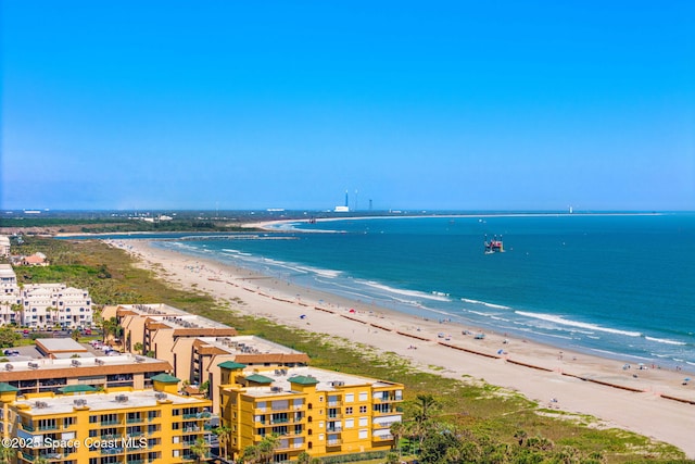 property view of water with a beach view