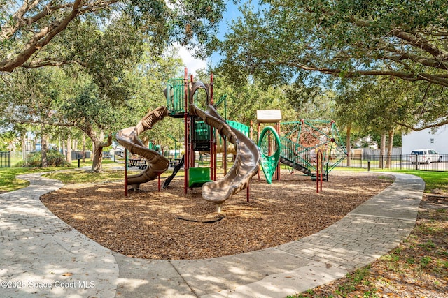 community play area with fence