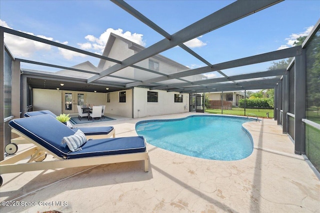 6315 Anchor Ln, Rockledge, FL 32955 - outdoor pool featuring a patio area and glass enclosure