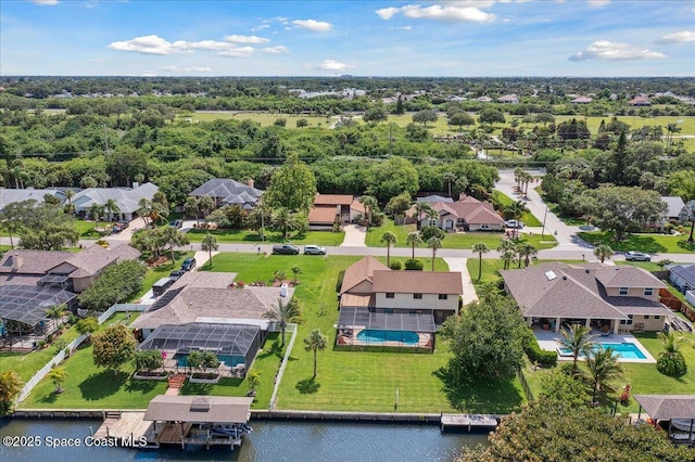 6315 Anchor Ln, Rockledge, FL 32955 - aerial view of residential area featuring a nearby body of water