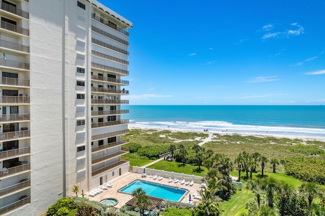 property view of water with a view of the beach