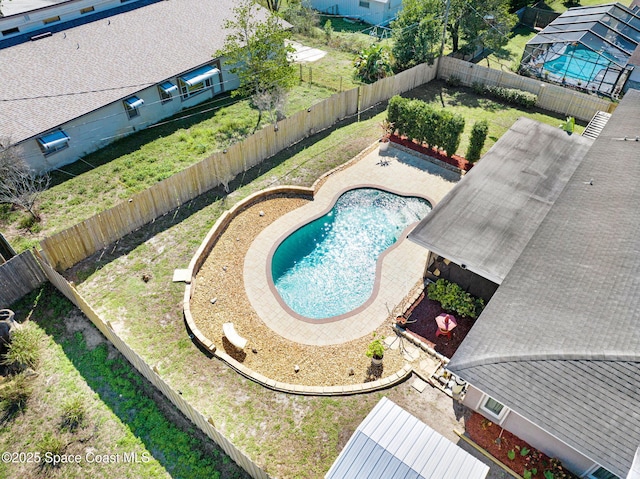 view of pool featuring a fenced backyard