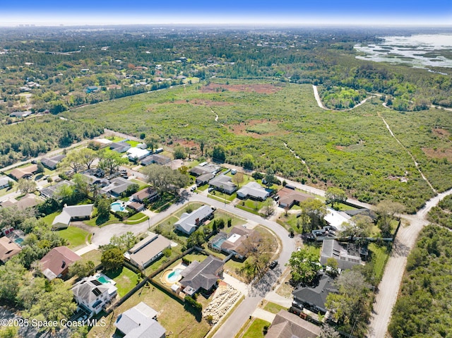 drone / aerial view with a residential view