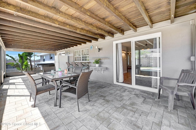 view of patio with outdoor dining space