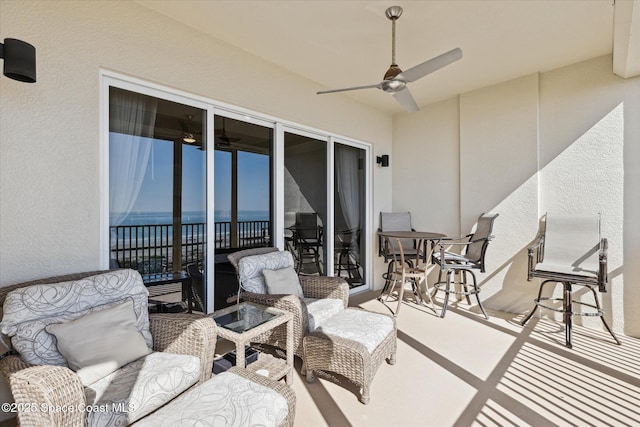 view of patio with ceiling fan