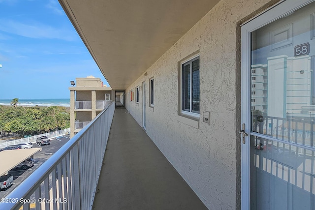 balcony with a water view