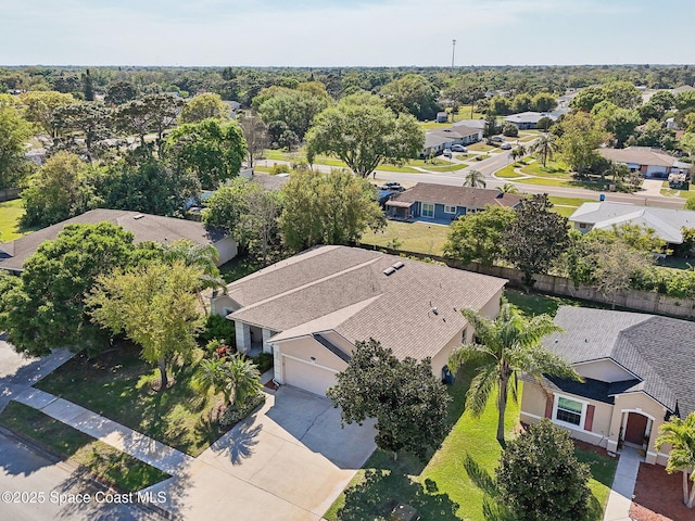 drone / aerial view with a residential view