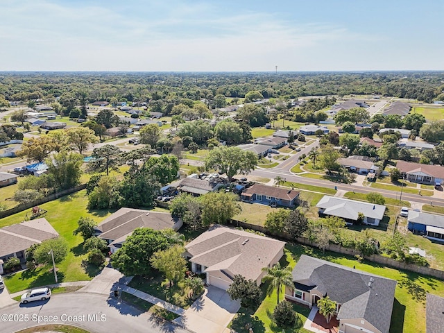 aerial view with a residential view