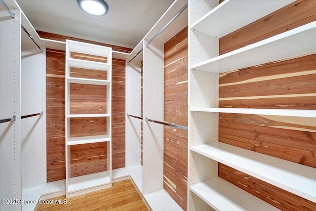 spacious closet featuring wood finished floors